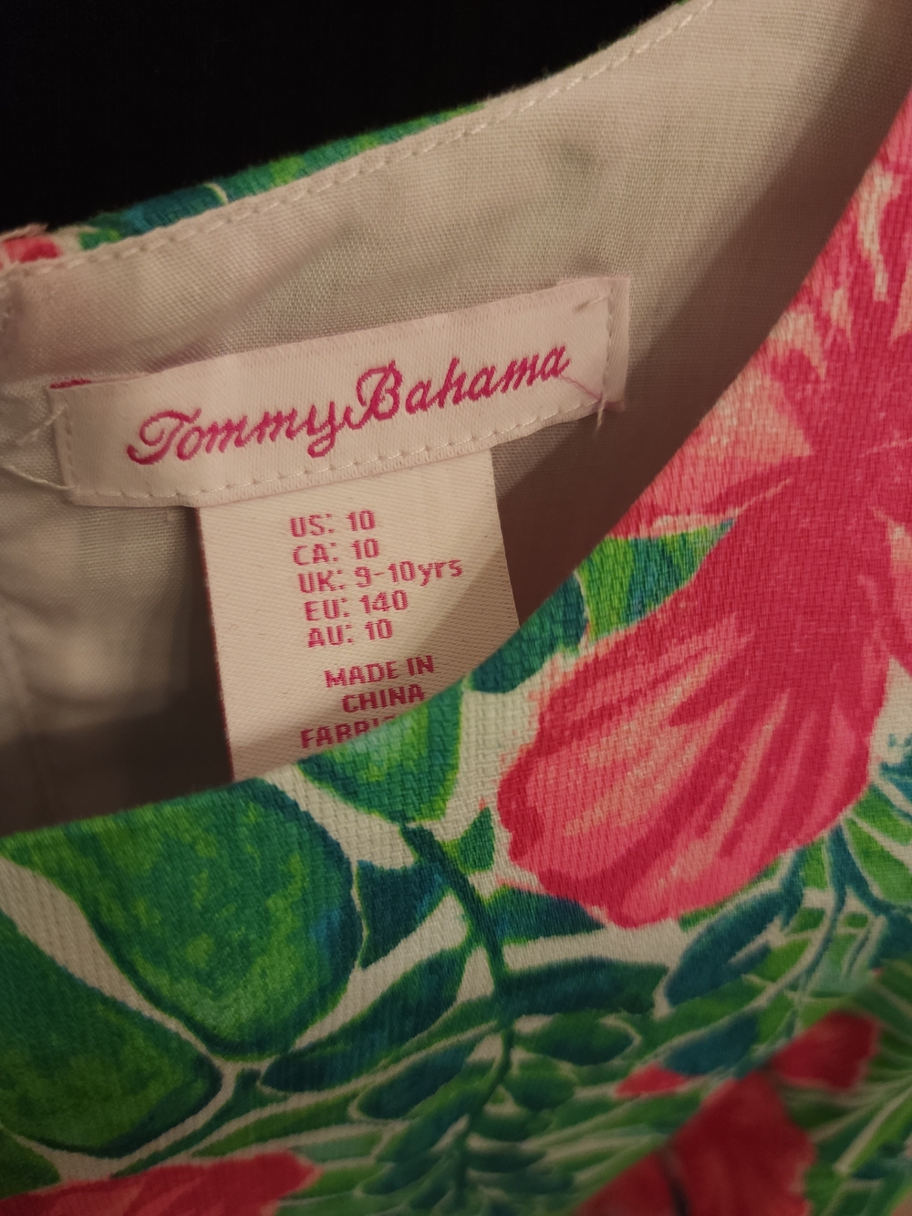 Tommy Bahama Green & Pink Tropical Floral Dress - Picture 6 of 6